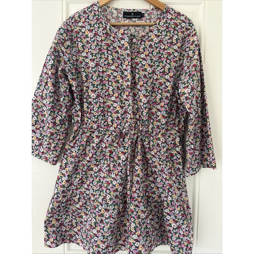 Pomander Place by Tuckernuck Ditsy Floral Lucy Mini Dress XS Tiered Tie Waist
